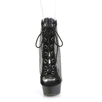 Pleaser  Stivaletti DELIGHT-600-33RM BLK Faux Suede-RS Mesh / Blk Matte