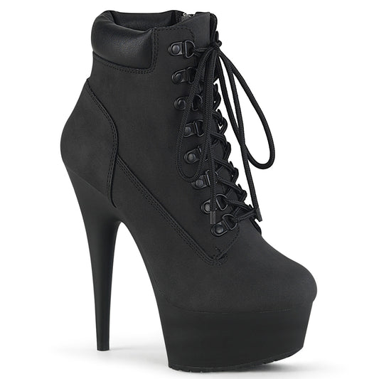 Pleaser Stivaletti da donna DELIGHT-600tl-02 BLK Nubuck in ecopelle / Blk Matte