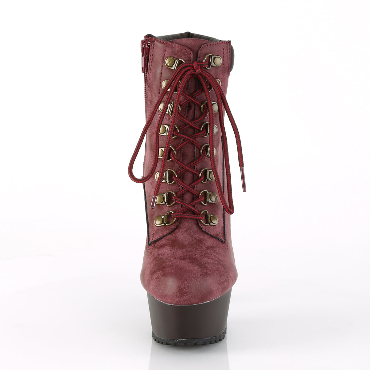 Pleaser Stivaletti da donna DELIGHT-600tl-02 Borgogna Nubuck in ecopelle / D.Brown Matte