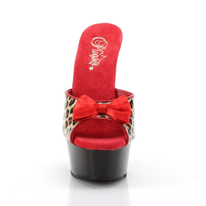 Pleaser Sandali da donna DELIGHT-601-6 TAN Leopard Stampa in ecopelle / BLK
