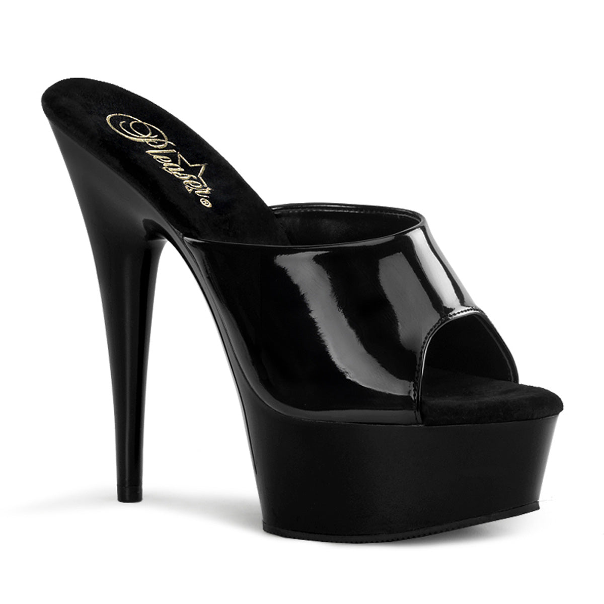 Pleaser Sandali da donna DELIGHT-601 BLK PAT / BLK