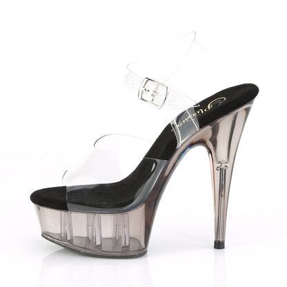 Pleaser Womens Sandals DELIGHT-608T Clr/Smoke Tinted
