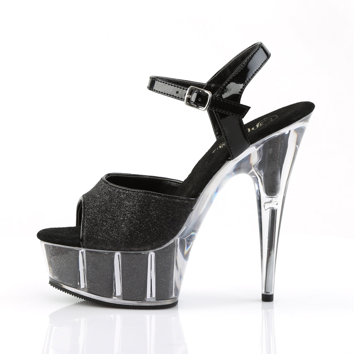 Pleaser Sandali da donna DELIGHT-609-5G BLK GLTR / BLK GLTR GLTR