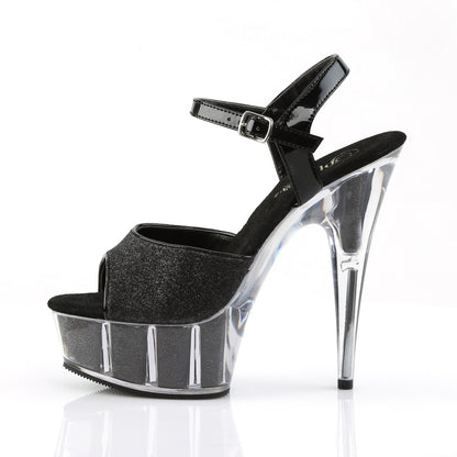 Pleaser Sandali da donna DELIGHT-609-5G BLK GLTR / BLK GLTR GLTR