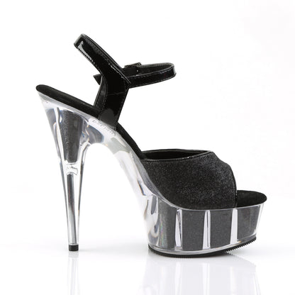 Pleaser Sandali da donna DELIGHT-609-5G BLK GLTR / BLK GLTR GLTR