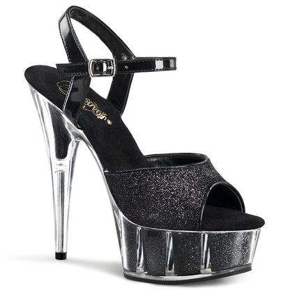 Pleaser Sandali da donna DELIGHT-609-5G BLK GLTR / BLK GLTR GLTR