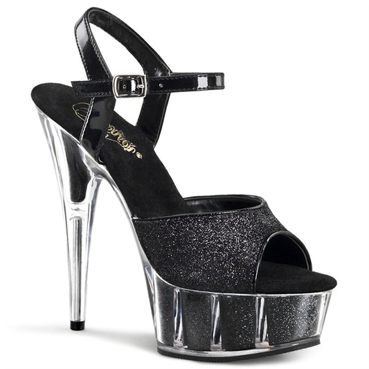 Pleaser Sandali da donna DELIGHT-609-5G BLK GLTR / BLK GLTR GLTR