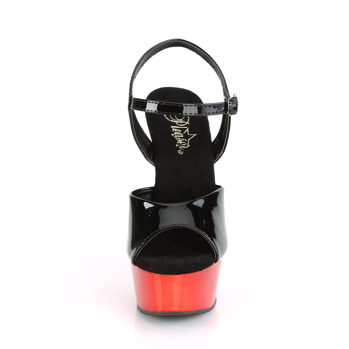 Pleaser Sandali da donna DELIGHT-609 BLK PAT / RED Chrome