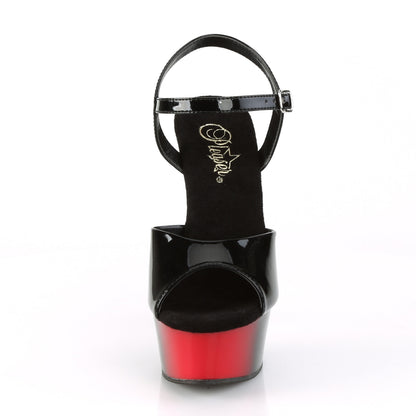 Pleaser Womens Sandals DELIGHT-609BR Blk Pat/Red-Blk