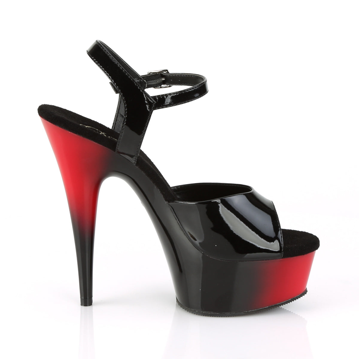 Pleaser Sandali da donna DELIGHT-609BR BLK PAT / RED-BLK