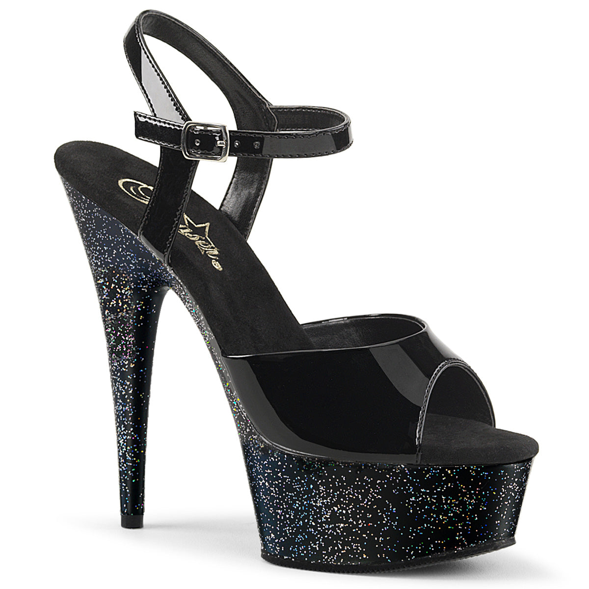Pleaser Sandali da donna DELIGHT-609 mg Blk Pat / Blk