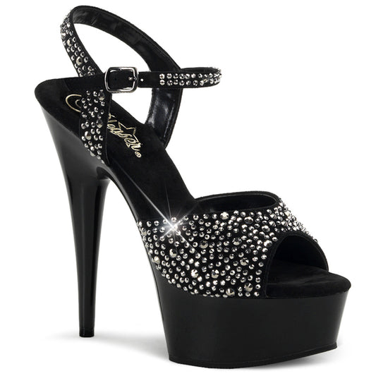 Pleaser Sandali da donna DELIGHT-609RS BLK Suede-Pyter Rs / Blk