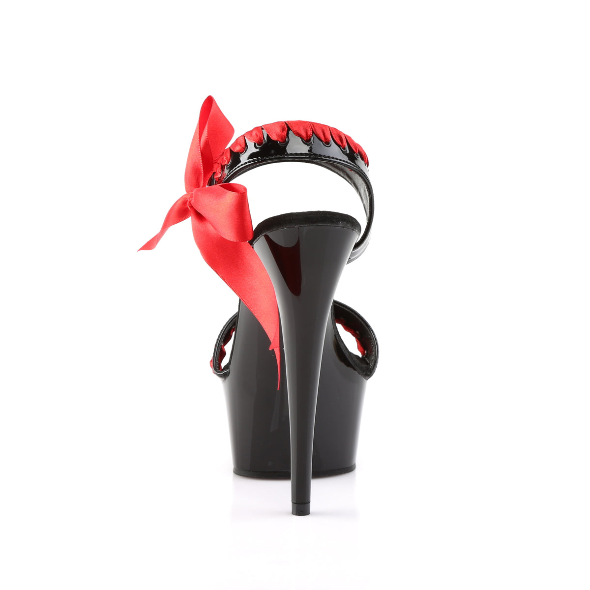 Pleaser Womens Sandals DELIGHT-615 Blk-Red/Blk