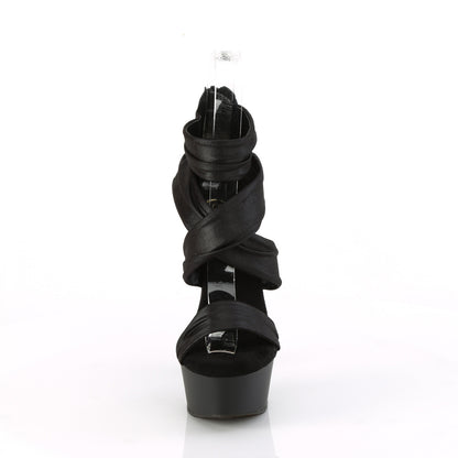 Pleaser   DELIGHT-620 Blk Faux Le-Fabric/Blk Matte