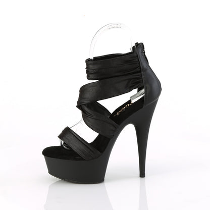 Pleaser   DELIGHT-620 Blk Faux Le-Fabric/Blk Matte