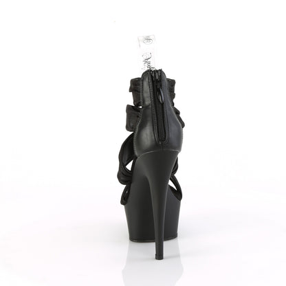 Pleaser   DELIGHT-620 Blk Faux Le-Fabric/Blk Matte