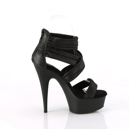 Pleaser   DELIGHT-620 Blk Faux Le-Fabric/Blk Matte