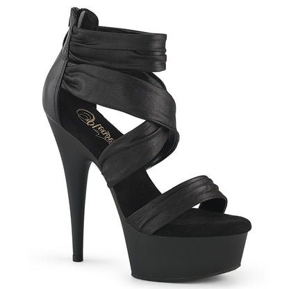 Pleaser   DELIGHT-620 Blk Faux Le-Fabric/Blk Matte