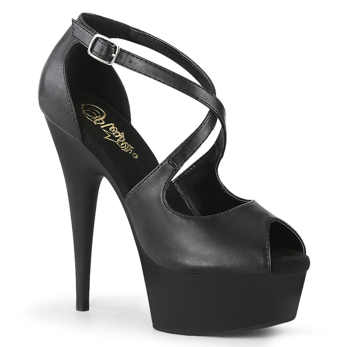 Pleaser Sandali da donna DELIGHT-621 Blk in ecopelle / BLK opaco