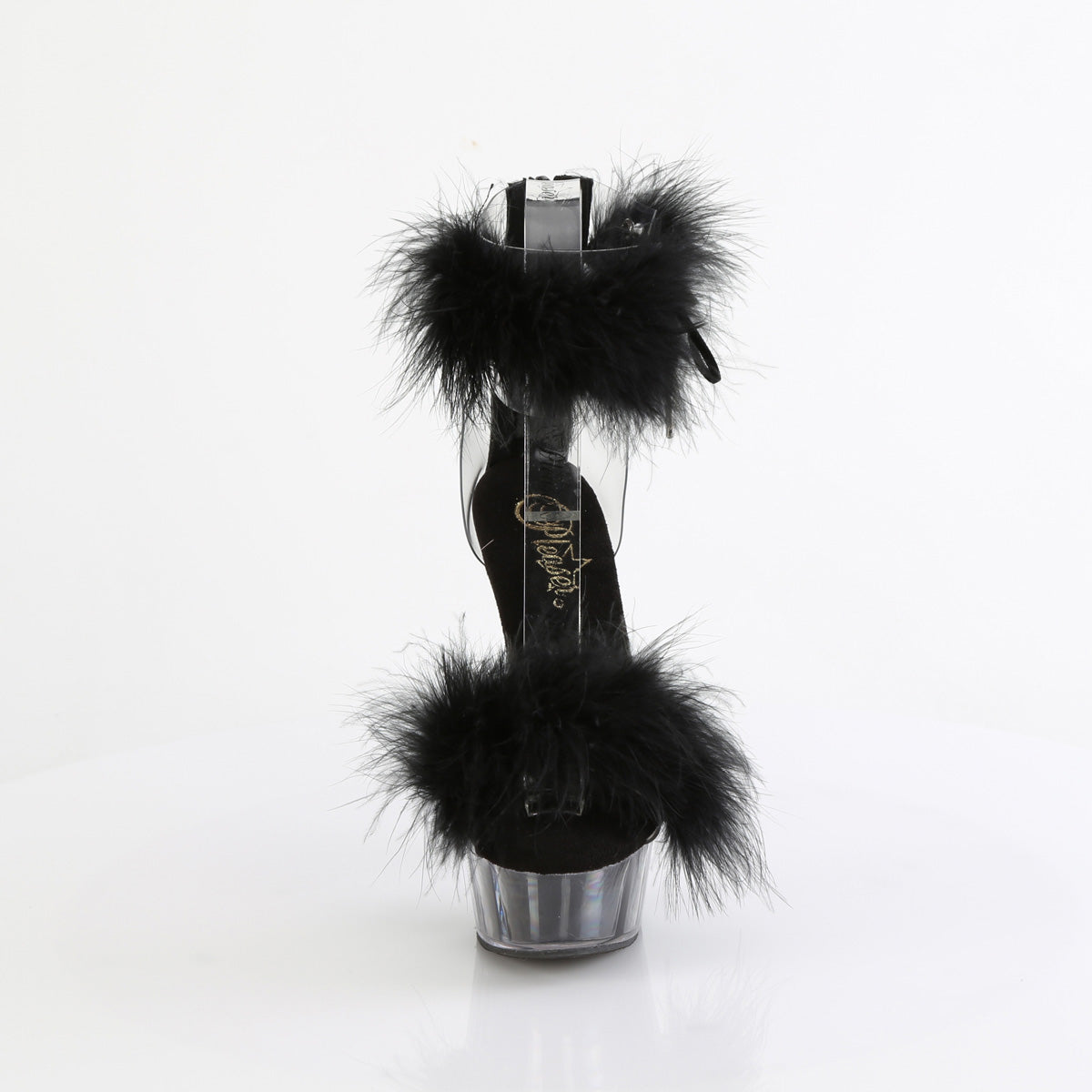 Pleaser   DELIGHT-624f clr-blk pelliccia/m