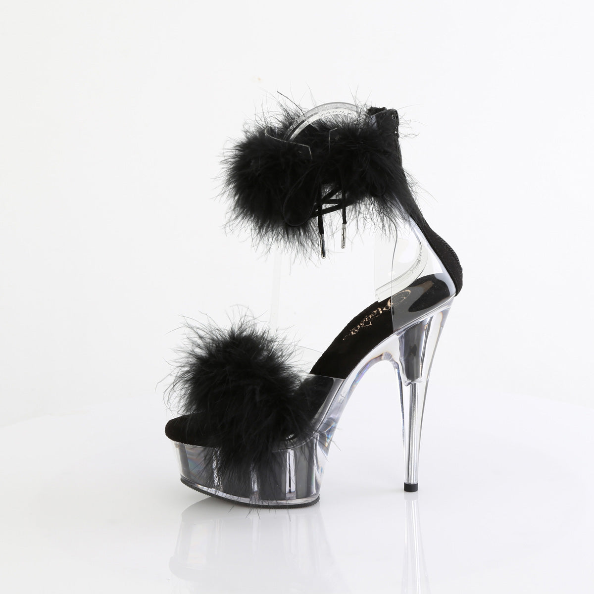 Pleaser   DELIGHT-624f clr-blk pelliccia/m