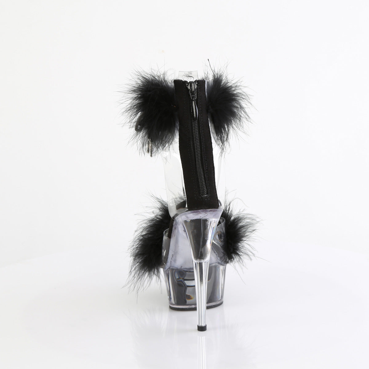 Pleaser   DELIGHT-624f clr-blk pelliccia/m