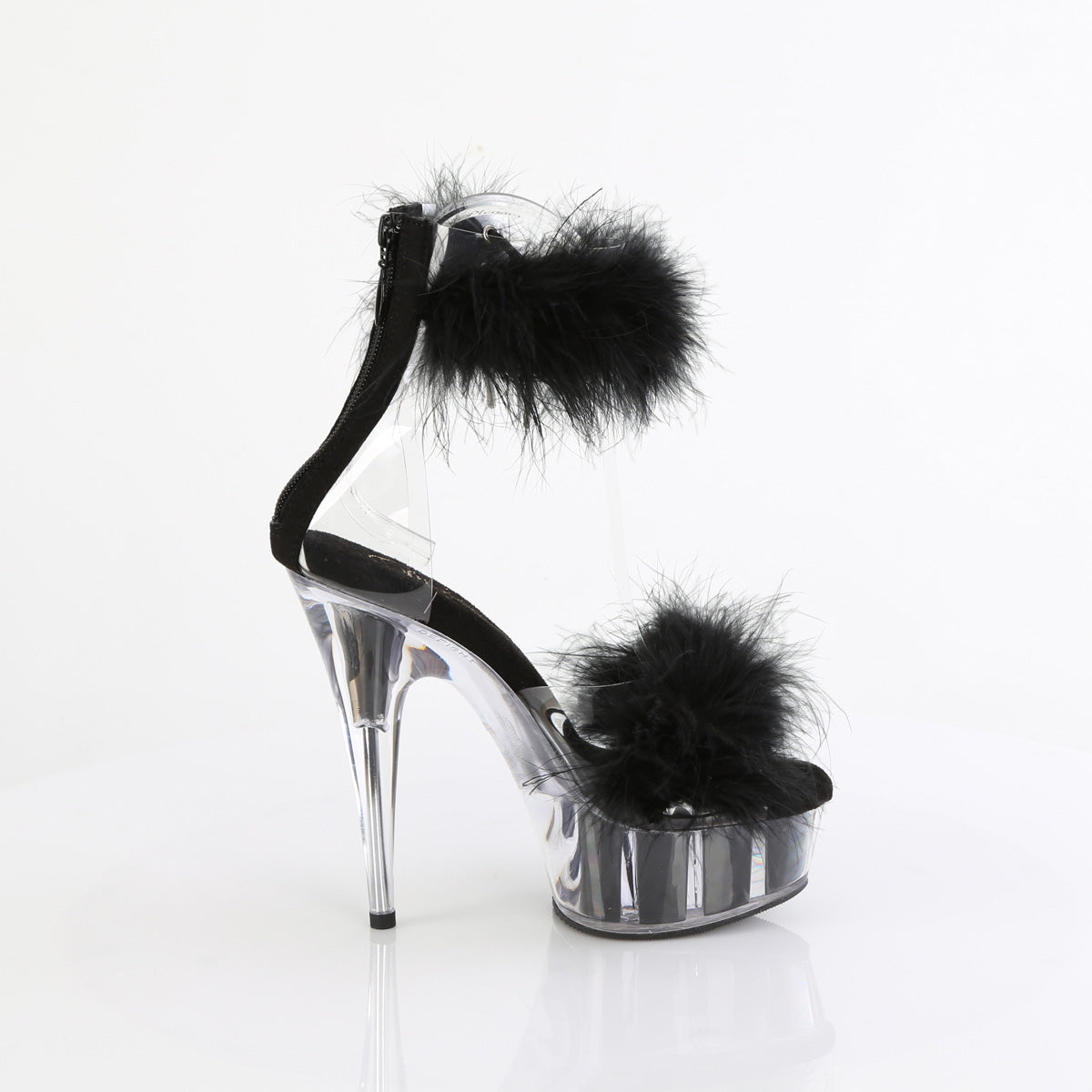 Pleaser   DELIGHT-624f clr-blk pelliccia/m
