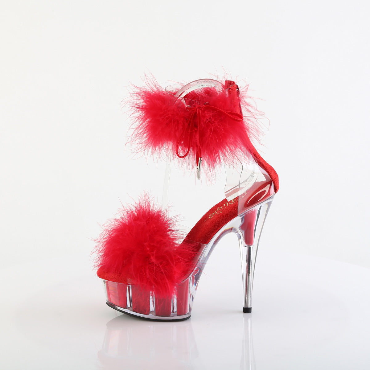 Pleaser Women's Platform Shoes DELIGHT-624F Clr-Red Fur/M