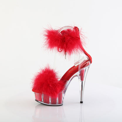 Pleaser Women's Platform Shoes DELIGHT-624F Clr-Red Fur/M