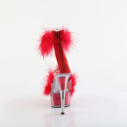 Pleaser Women's Platform Shoes DELIGHT-624F Clr-Red Fur/M