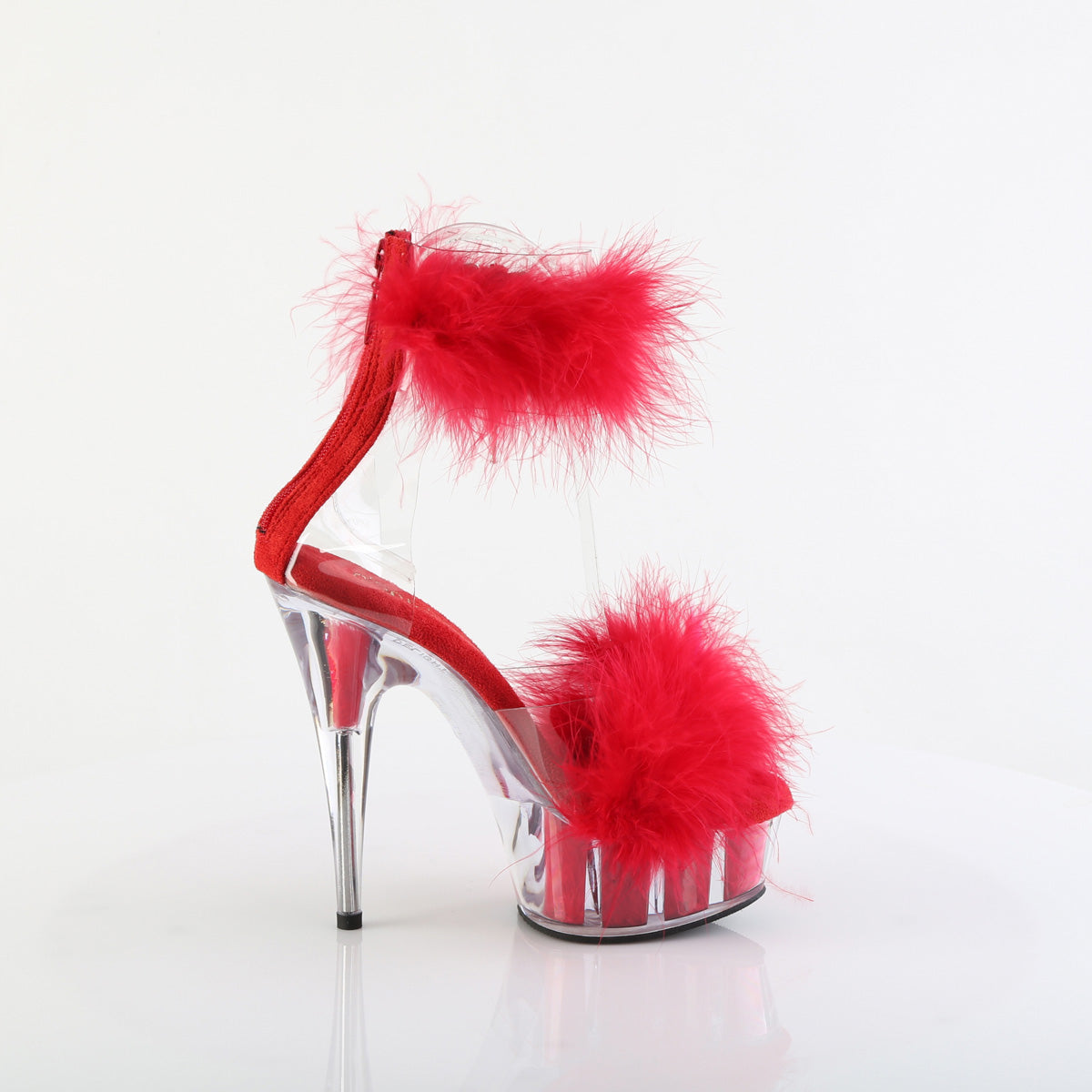 Pleaser Women's Platform Shoes DELIGHT-624F Clr-Red Fur/M