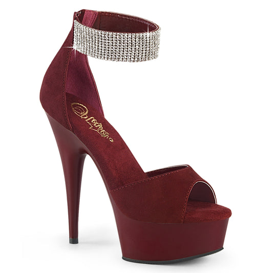 Pleaser   DELIGHT-625 Burgundy Fux Suede/Borgogna Matte