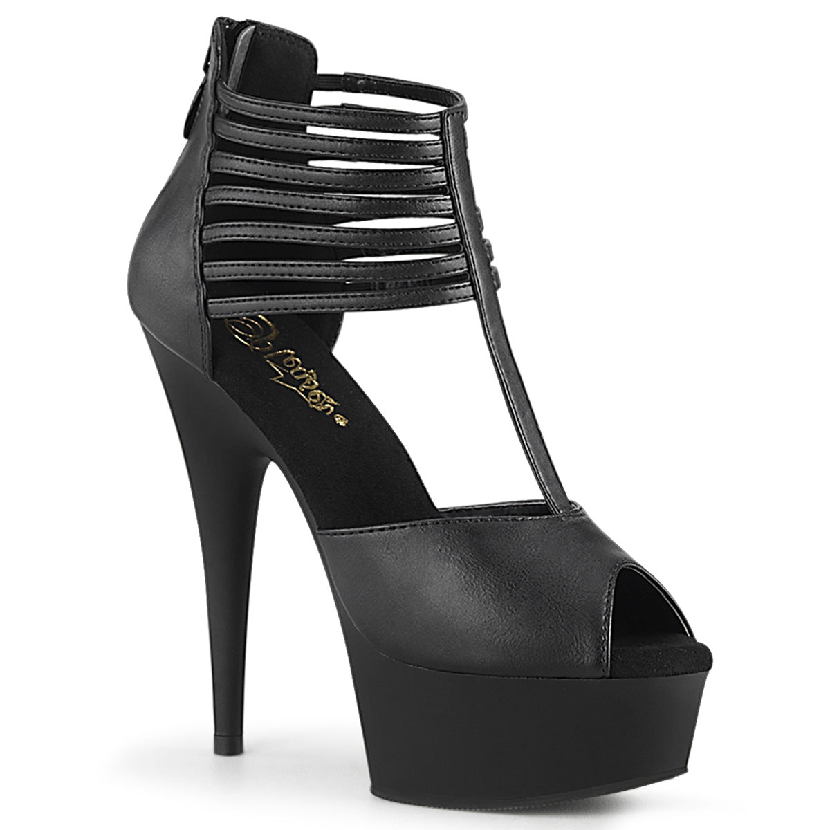 Pleaser Sandali da donna DELIGHT-626 Blk in ecopelle / BLK opaco