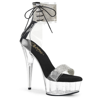 Pleaser   DELIGHT-627RS CLR-BLK/CLR
