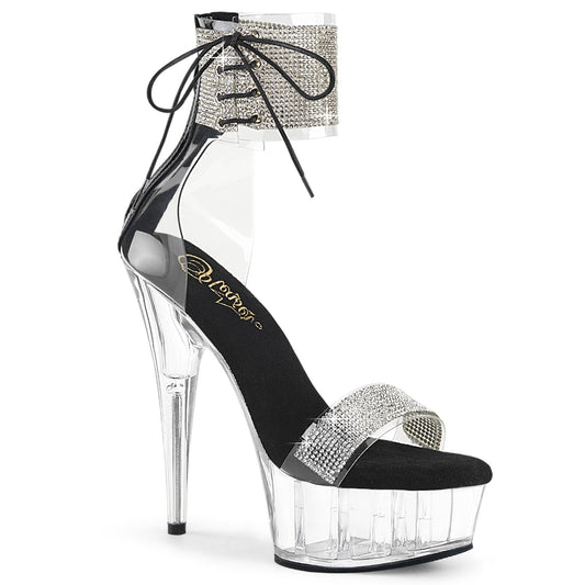 Pleaser   DELIGHT-627RS CLR-BLK/CLR