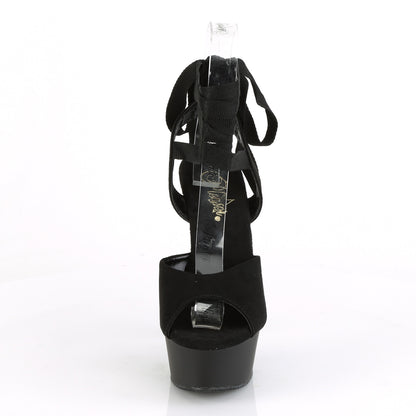 Pleaser Womens Sandals DELIGHT-634 Blk Faux Suede/Blk Matte
