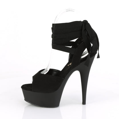 Pleaser Womens Sandals DELIGHT-634 Blk Faux Suede/Blk Matte