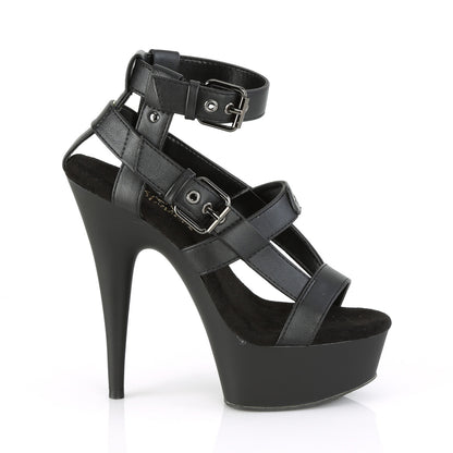 Pleaser Sandali da donna DELIGHT-637 Blk in ecopelle / BLK opaco
