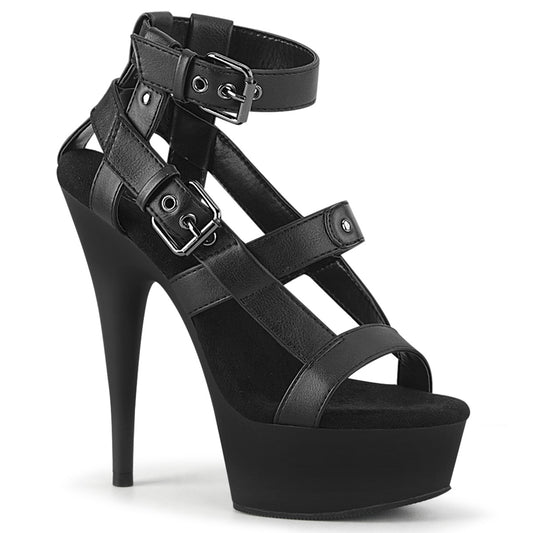Pleaser Sandali da donna DELIGHT-637 Blk in ecopelle / BLK opaco