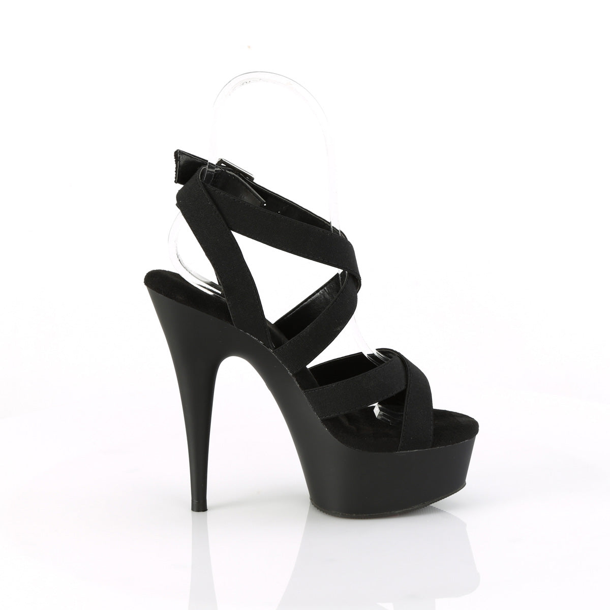 Pleaser   DELIGHT-638 BLK BAND ELASTICE/BLK MATTE