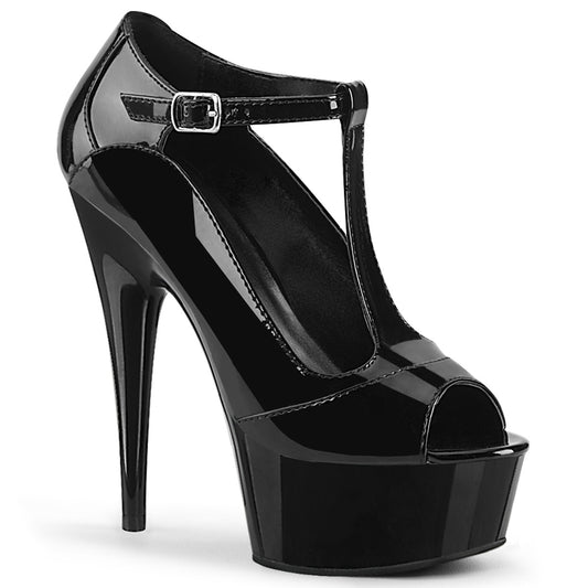 Pleaser Womens Sandals DELIGHT-649 Blk Pat/Blk