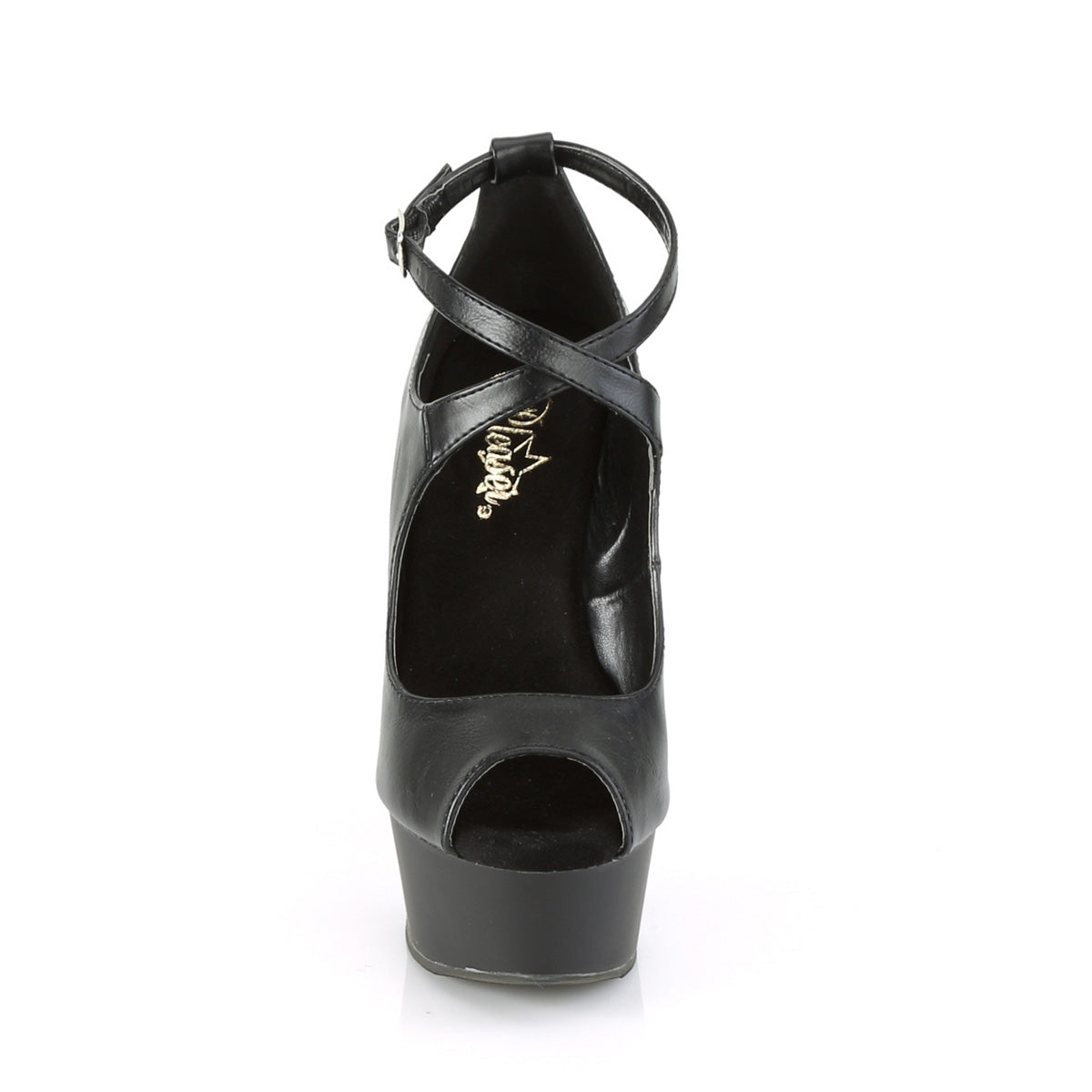 Pleaser Sandali da donna DELIGHT-653 BLK in ecopelle / BLK opaco
