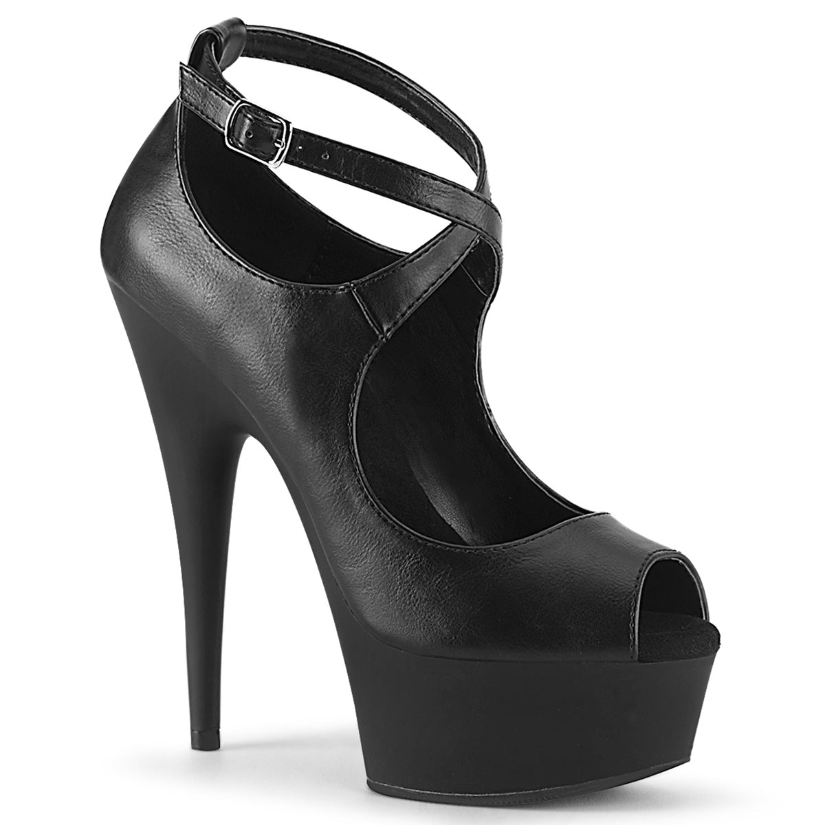 Pleaser Sandali da donna DELIGHT-653 BLK in ecopelle / BLK opaco