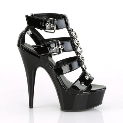Pleaser Sandali da donna DELIGHT-658 BLK PAT / BLK