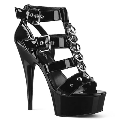 Pleaser Sandali da donna DELIGHT-658 BLK PAT / BLK