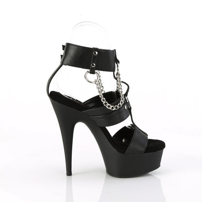 Pleaser   DELIGHT-661 blk in pelle finta/blk opaca