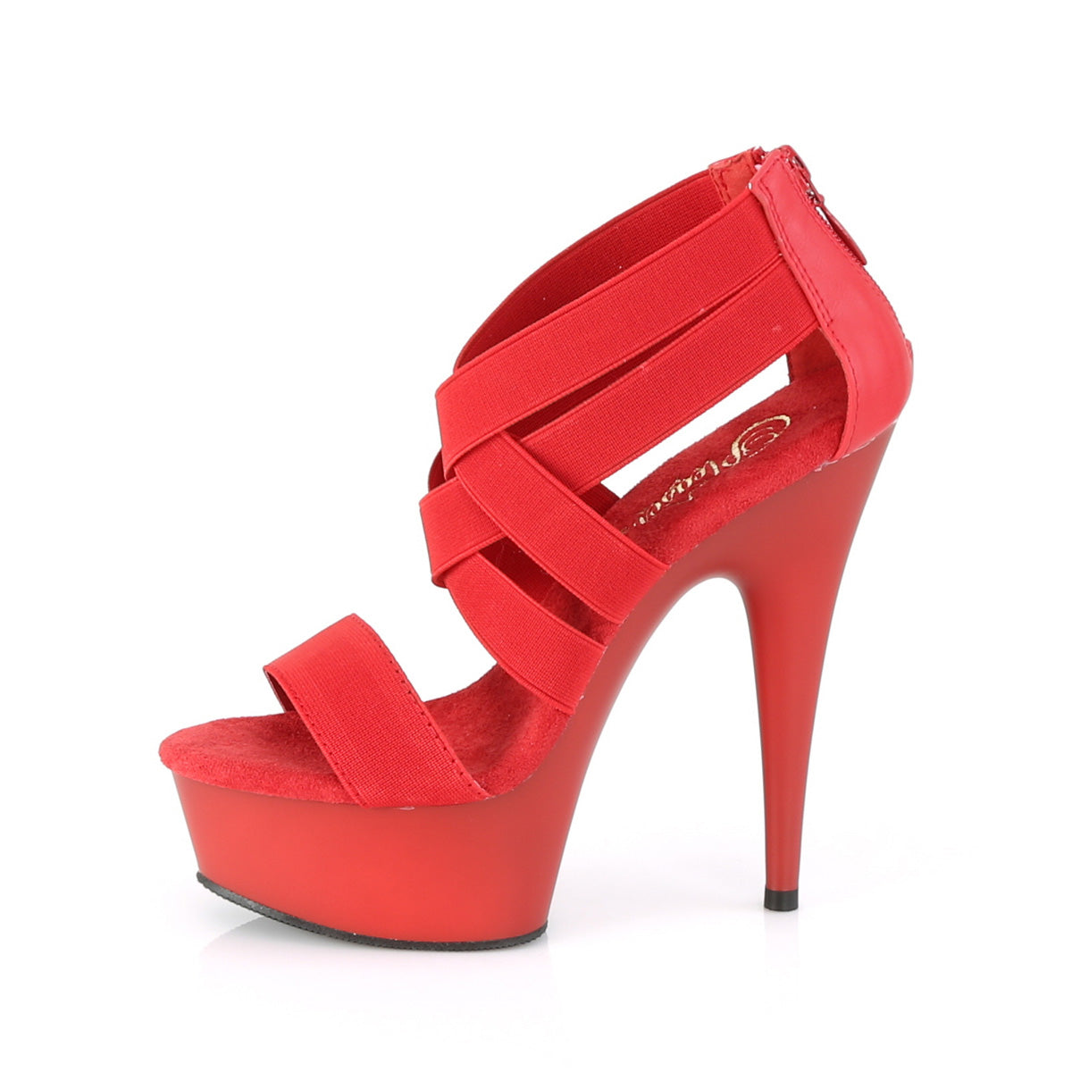 Pleaser Sandali da donna DELIGHT-669 PELLE ELASTICA ROSSA PELLE PELLE / ROSSA MATTA