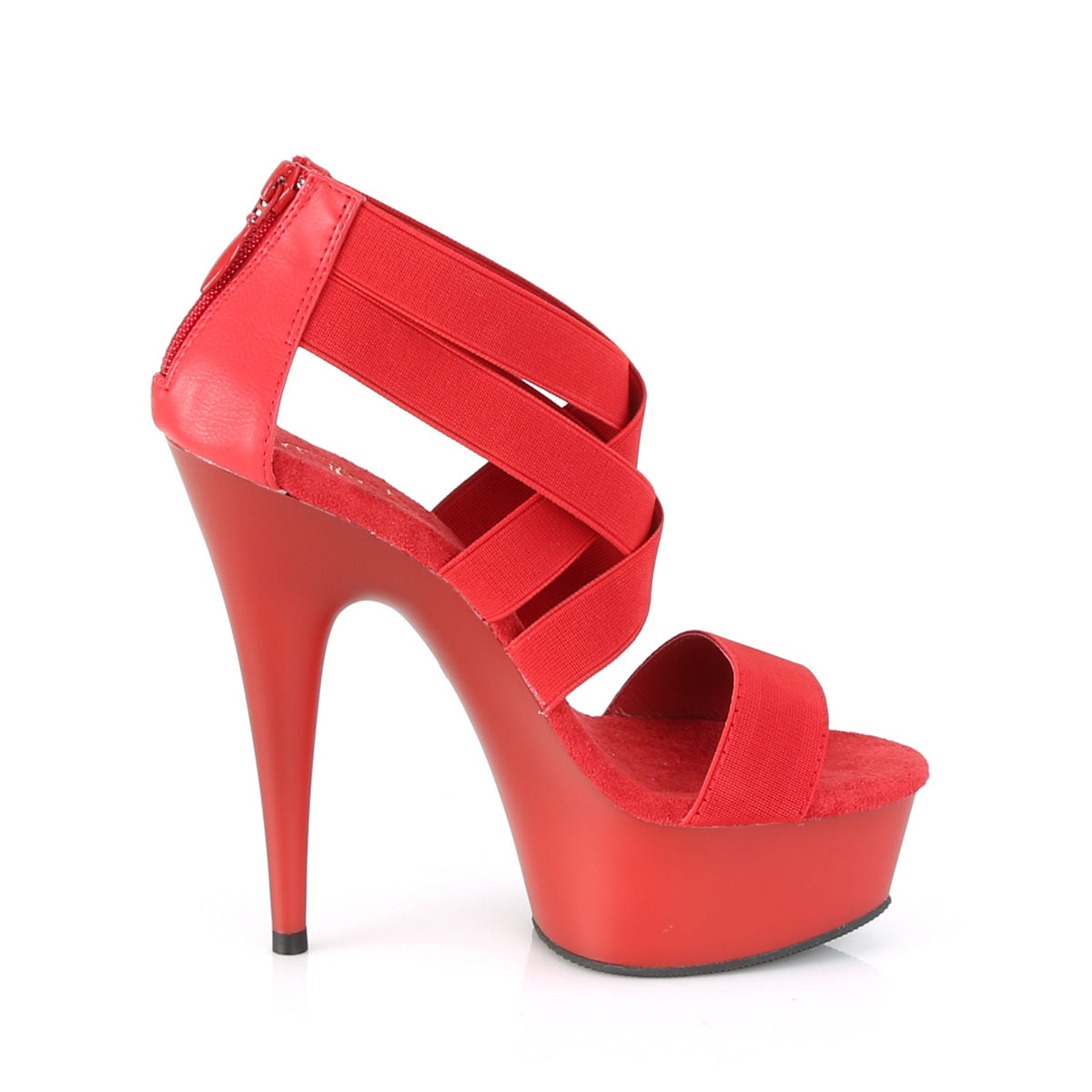 Pleaser Sandali da donna DELIGHT-669 PELLE ELASTICA ROSSA PELLE PELLE / ROSSA MATTA