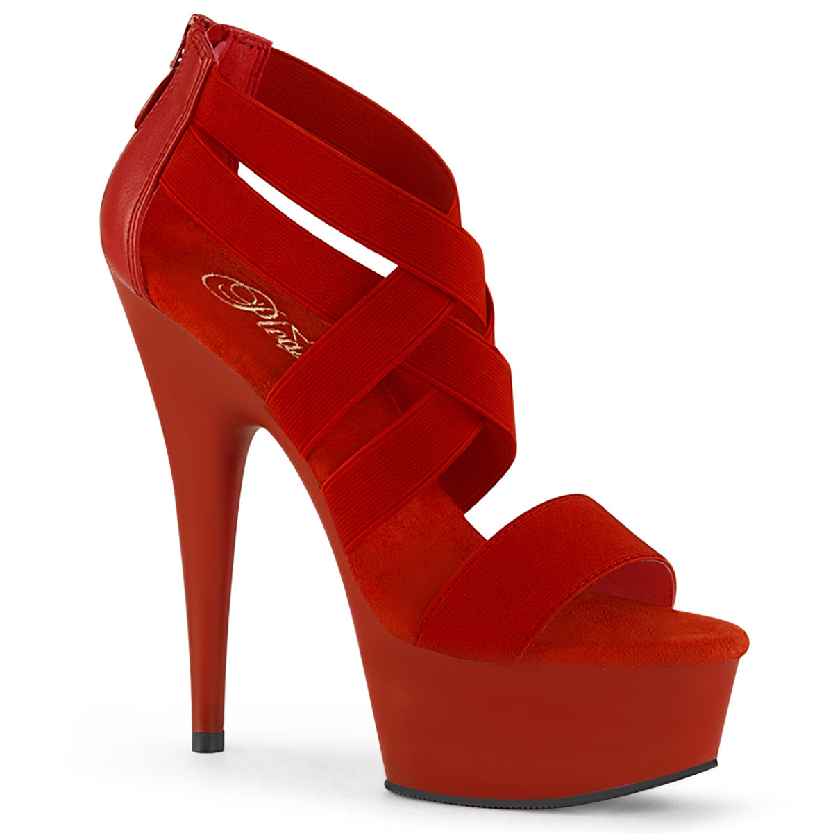 Pleaser Sandali da donna DELIGHT-669 PELLE ELASTICA ROSSA PELLE PELLE / ROSSA MATTA