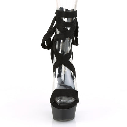 Pleaser Sandali da donna DELIGHT-671 Blk Faux Suede / Blk Matte